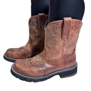 ARIAT Boots 9.5B Fatbaby Saddle Russet Rebel Dapper Western Leather Pull On